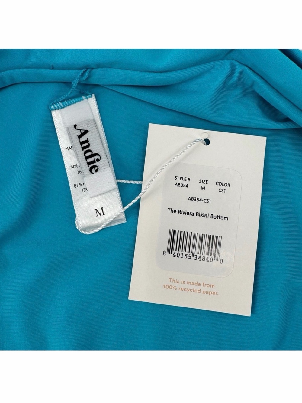 NWT - Andie Teal Bikini Bottom with belt - Picture 6 of 9